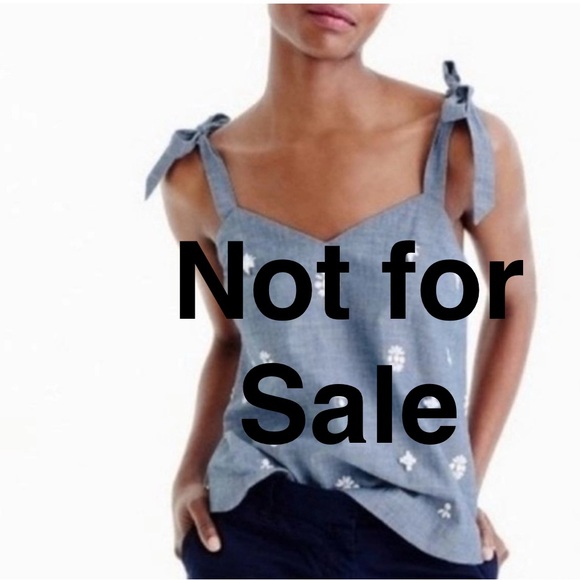 J. Crew Cropped Light Blue Denim Tie-Top with Embellishments Size 4 - Picture 1 of 8